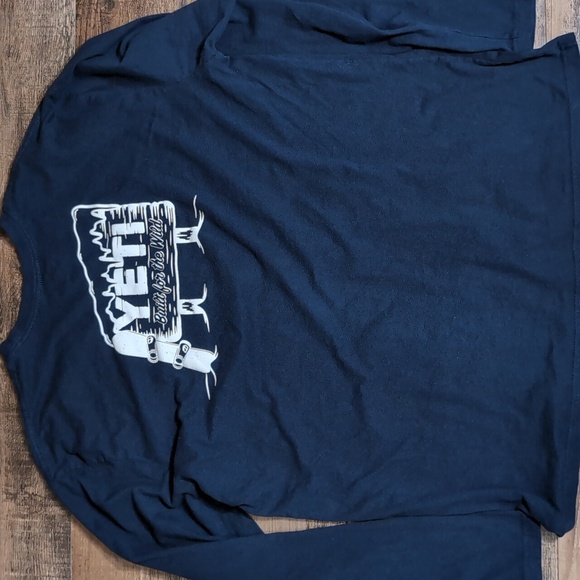 Yeti Built for the Wild Long Sleeve Tee Snowboarding Bear Size XXL in Navy Blue - Picture 6 of 9
